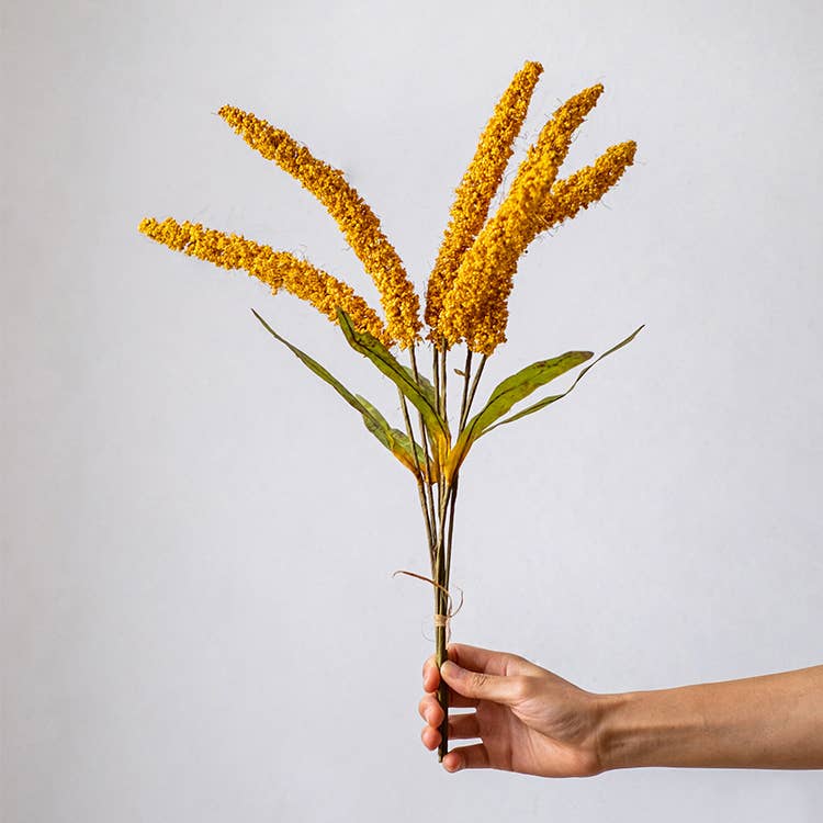 Artificial Yellow Millet Bundle: One Bunch
