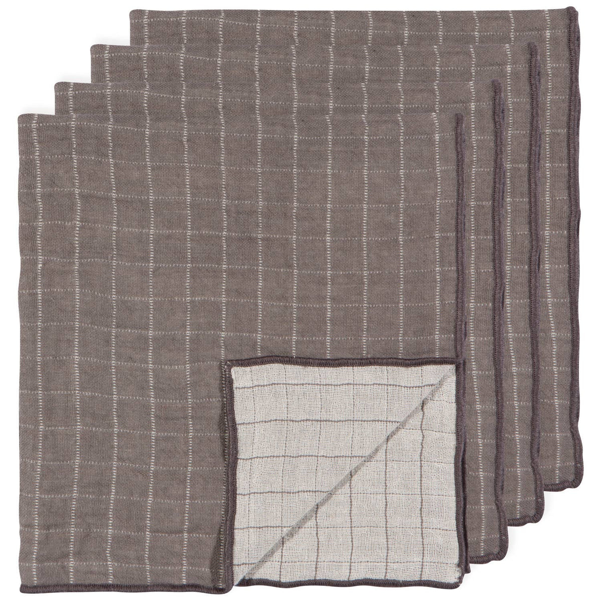 Heirloom Shadow Double Weave Napkins: Set of 4