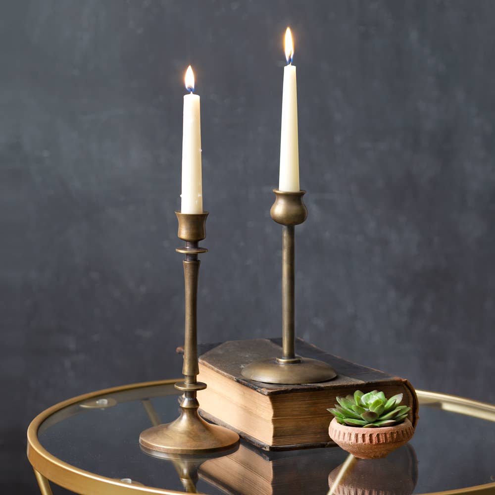 Brass Taper Candle Holders: Set of 2