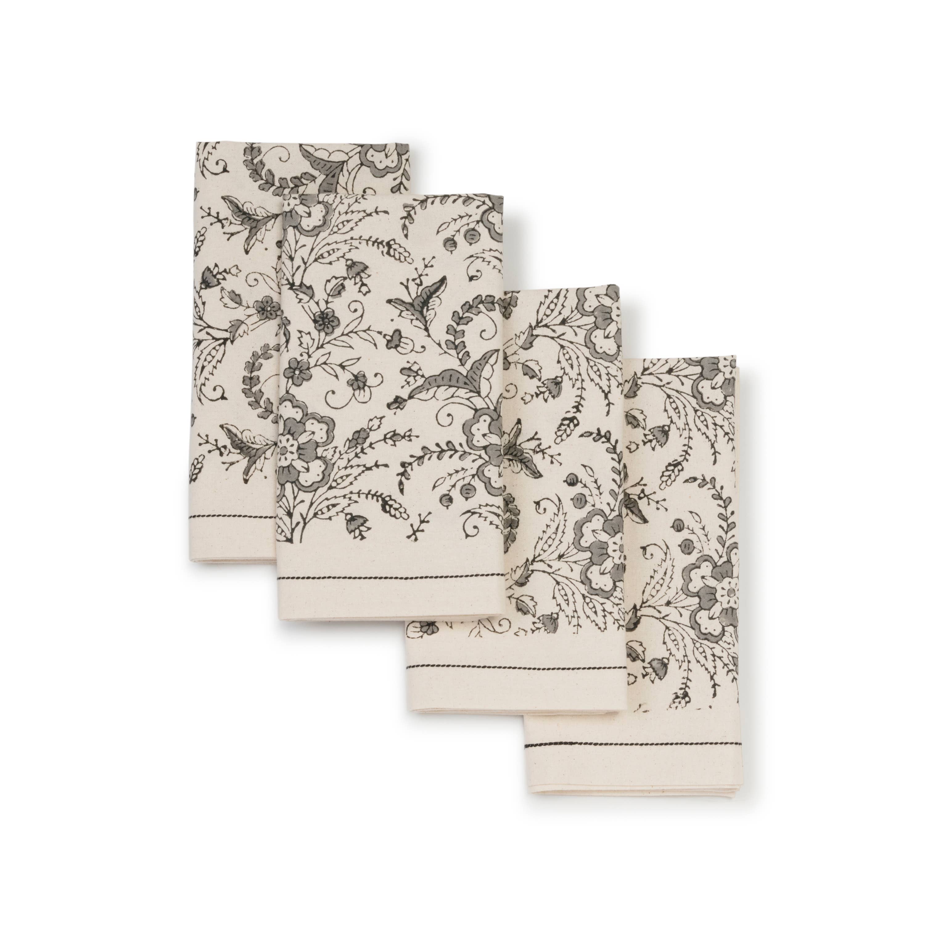 Ivy Slate Cotton Napkins: Set of 4