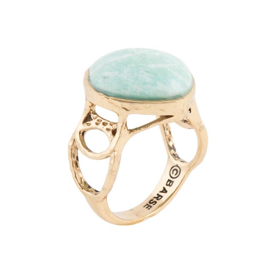 Amazonite Circle Dance Ring: Size 7