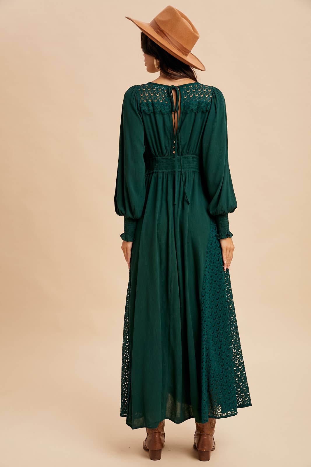 Lace Maxi Dress: Emerald