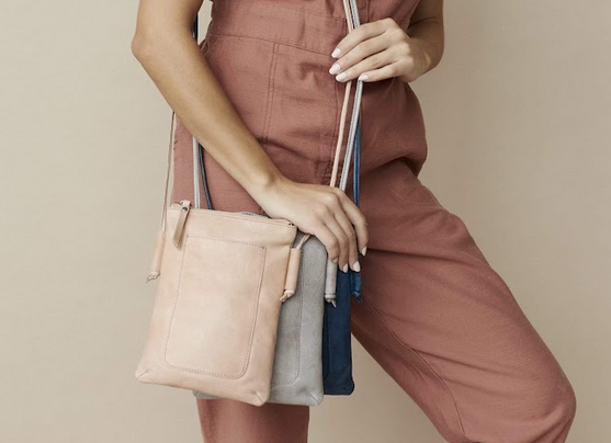 Jessa Leather Crossbody Bags: Brown