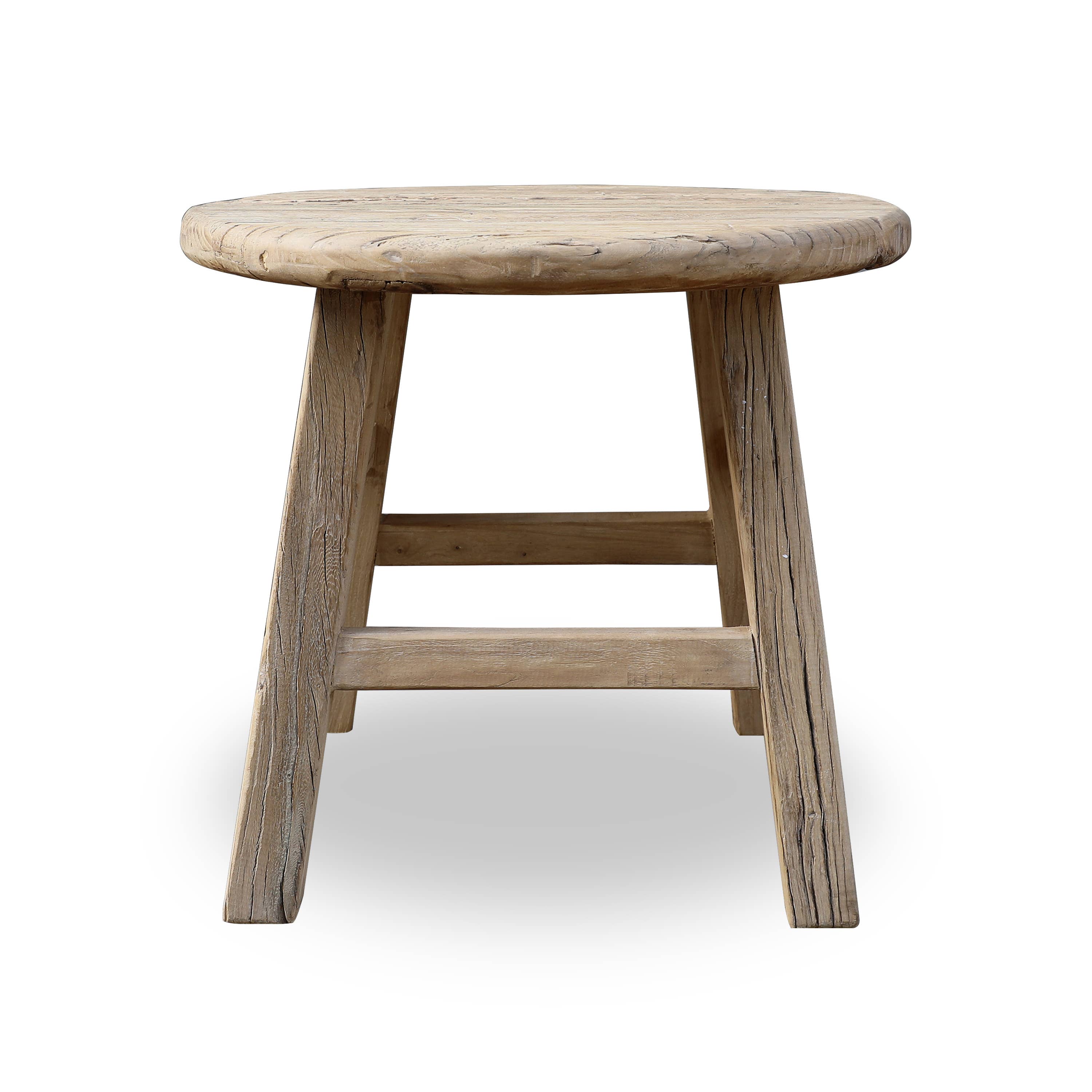 Reclaimed Elm Round Side Table
