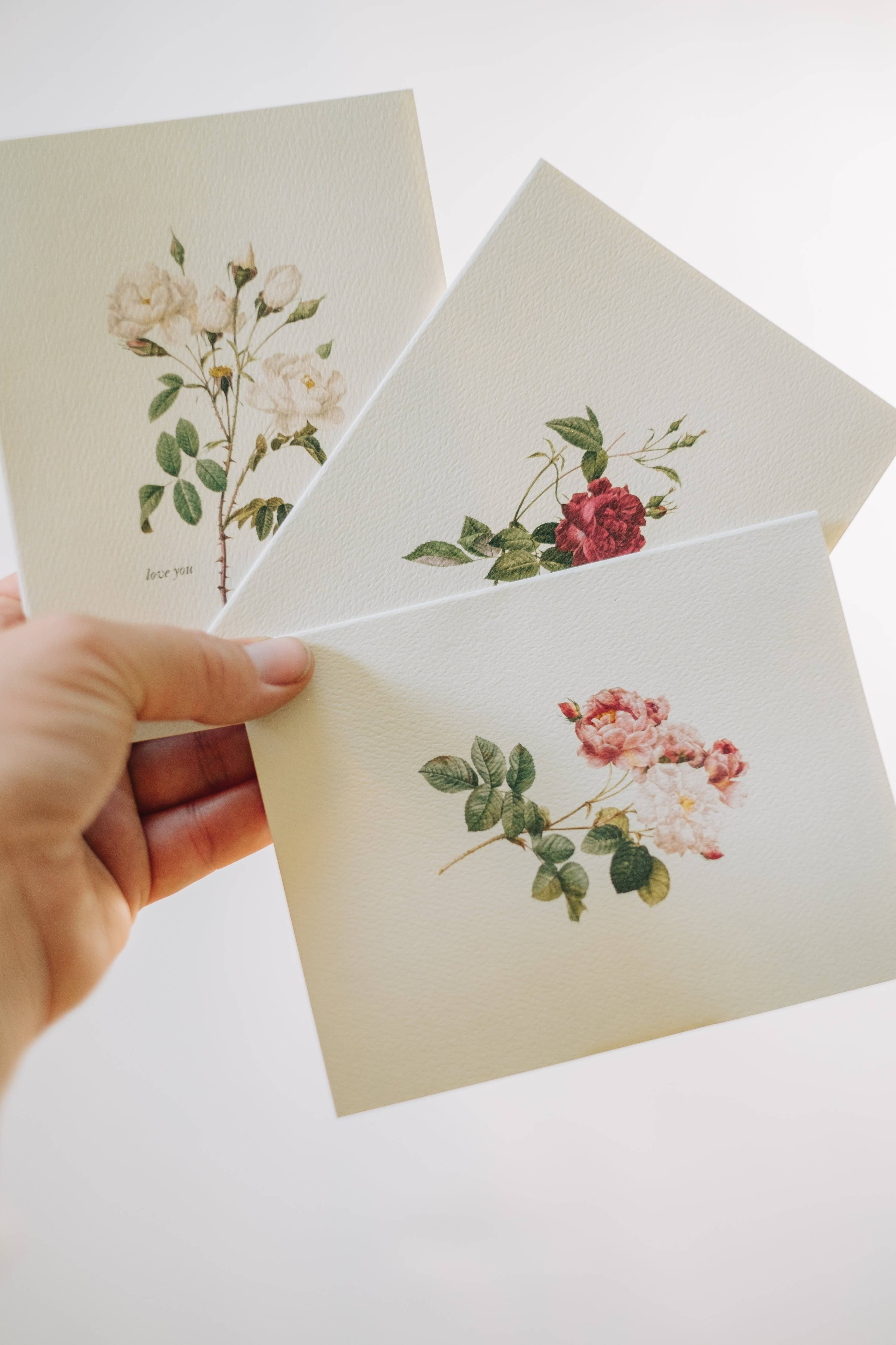 Vintage Roses Note Card: Set of 6