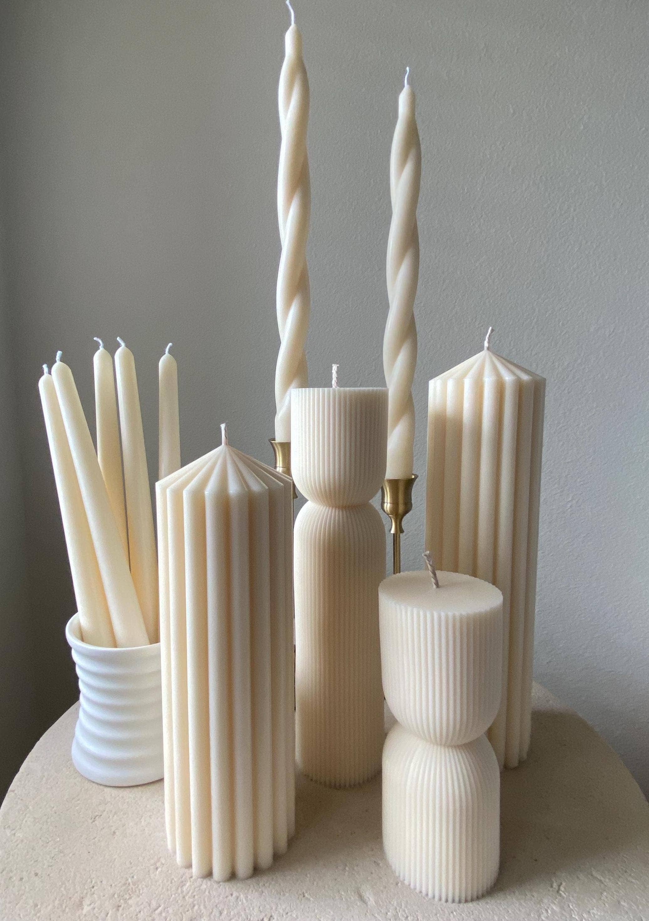 Twisted Taper Soy Wax Candle: Set of 2