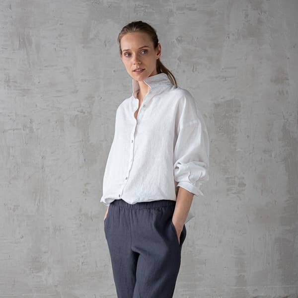 White Linen Oversized Shirt