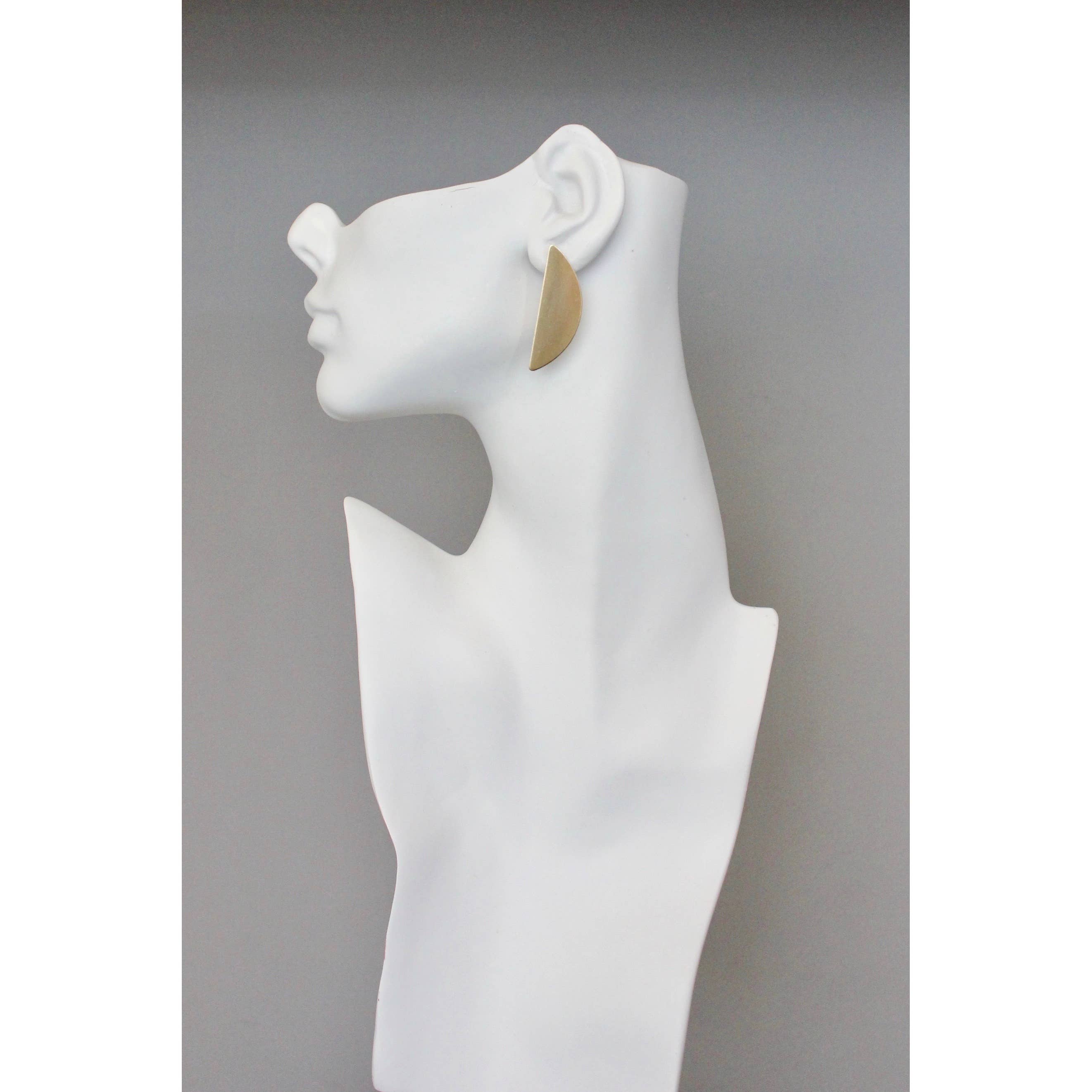 Half Moon Brass Earrings