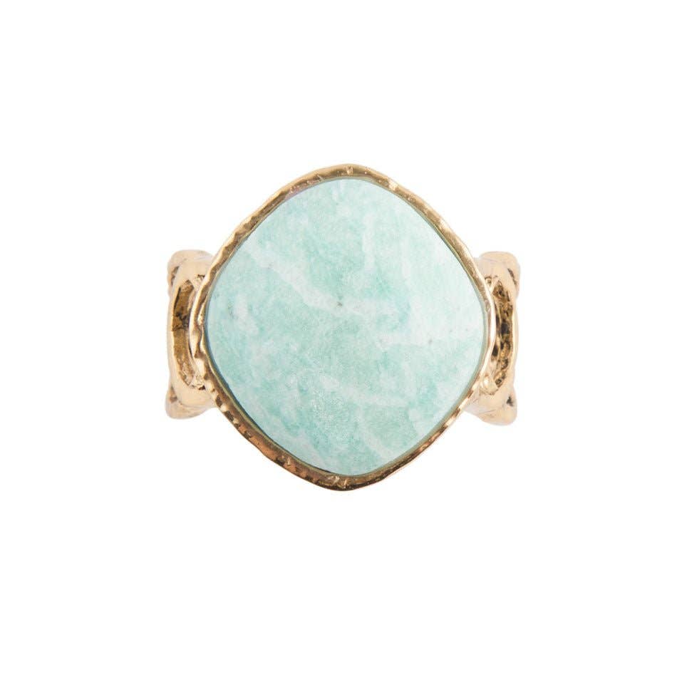 Amazonite Circle Dance Ring: Size 7