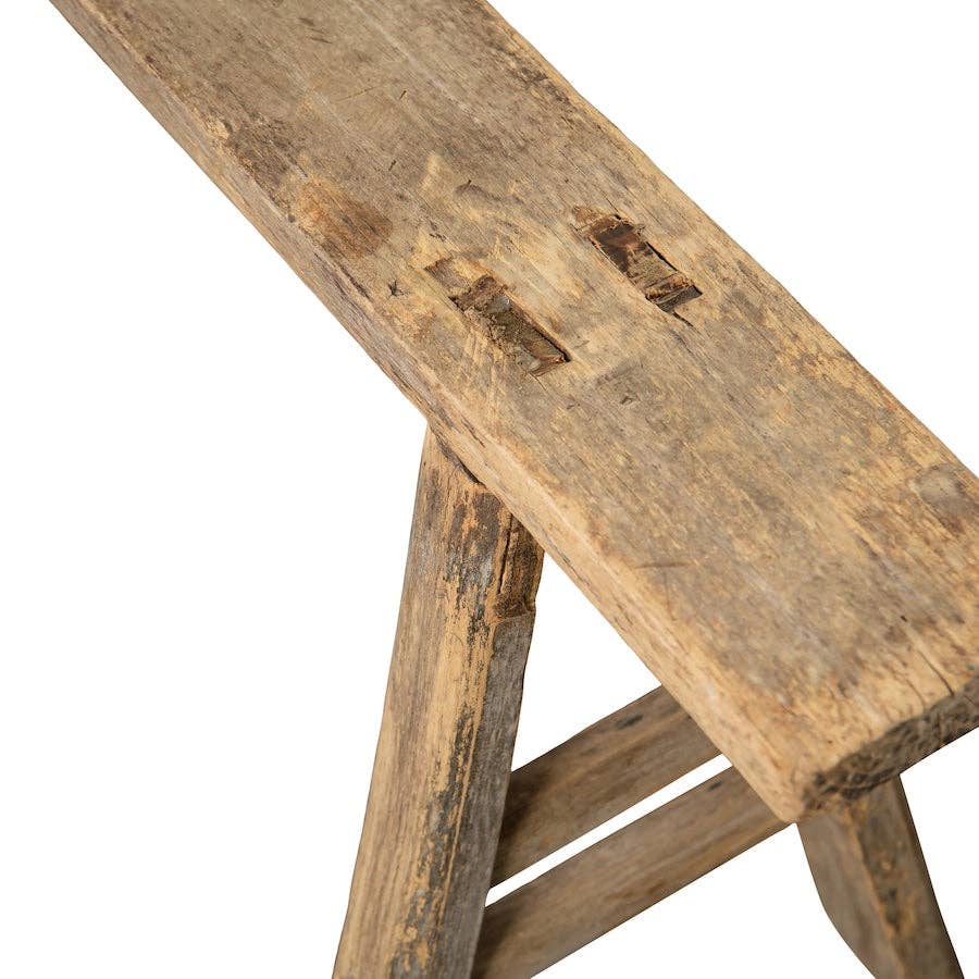 Skinny Elm Wood Bench: Large