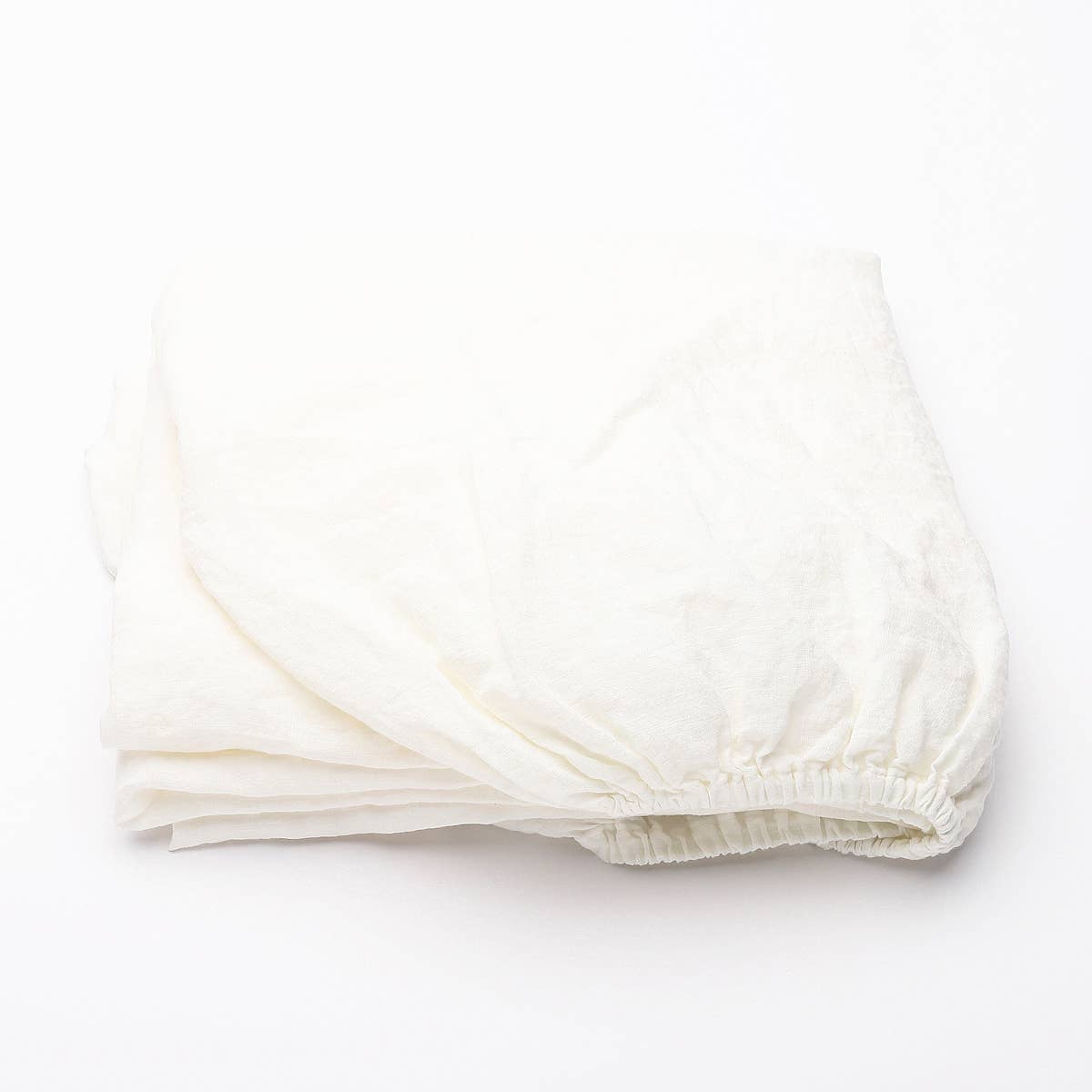 European Linen Fitted Sheet: Off White (King)