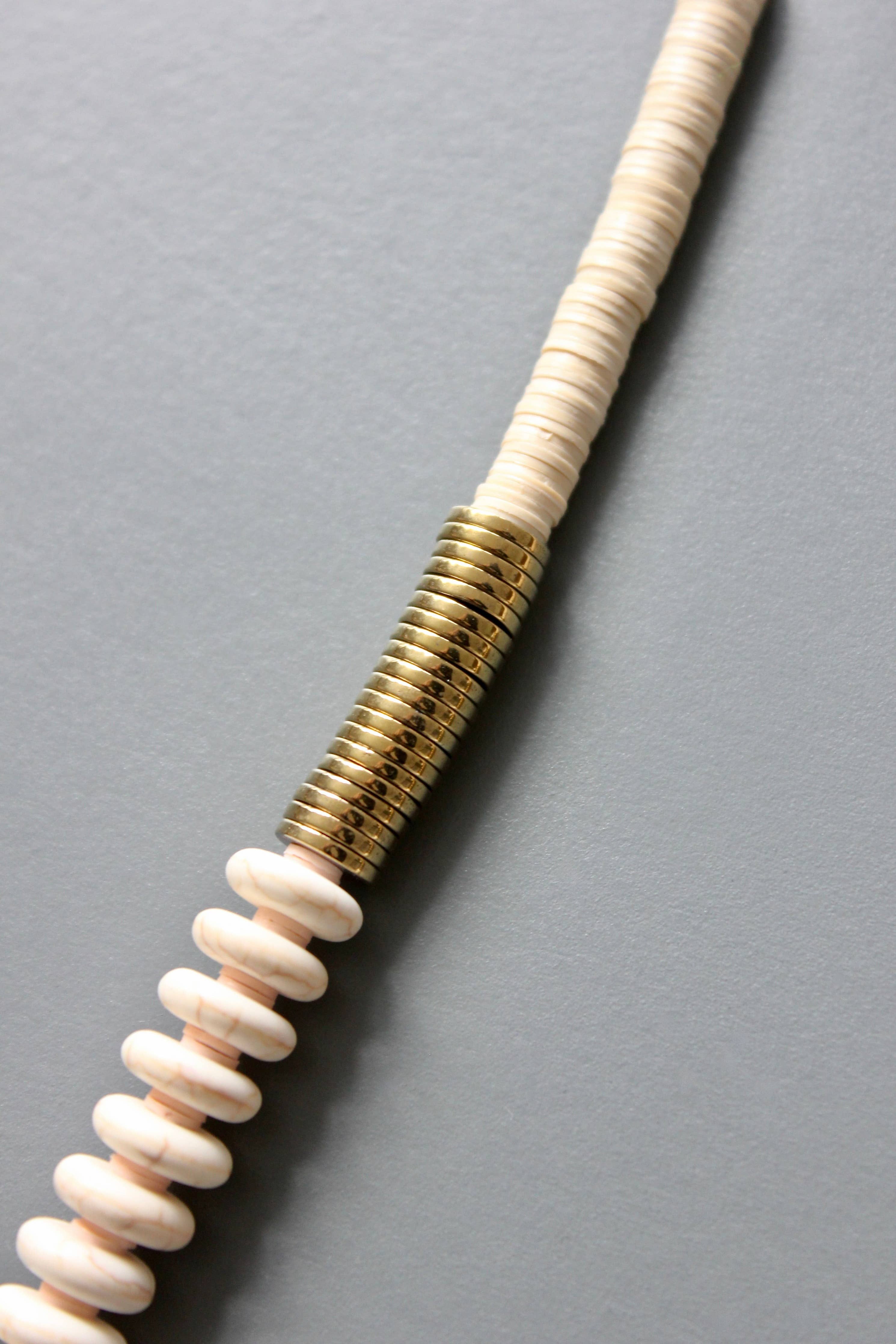 White & Gold Disc Necklace