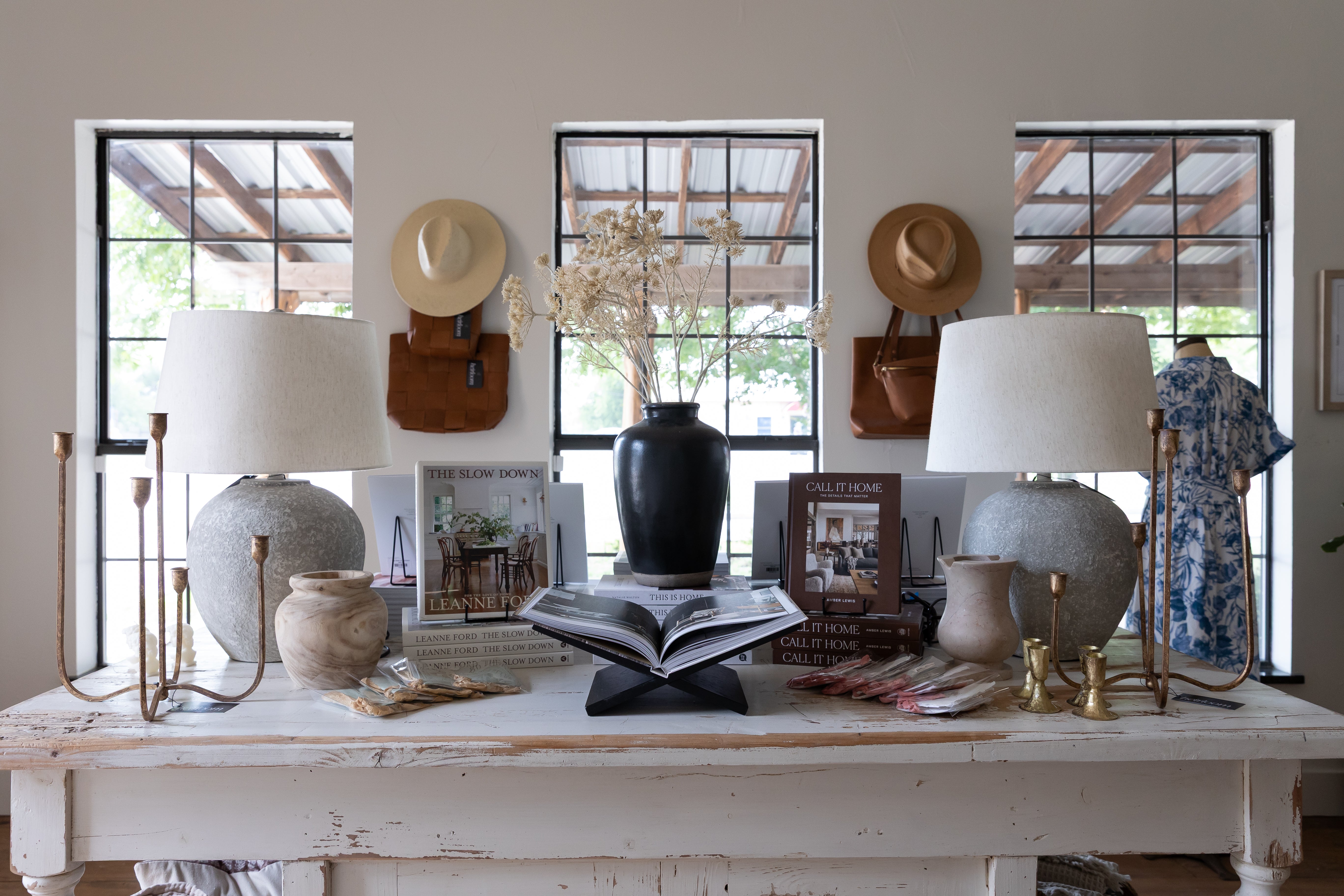 Antique Kitchen Island: Weathered White