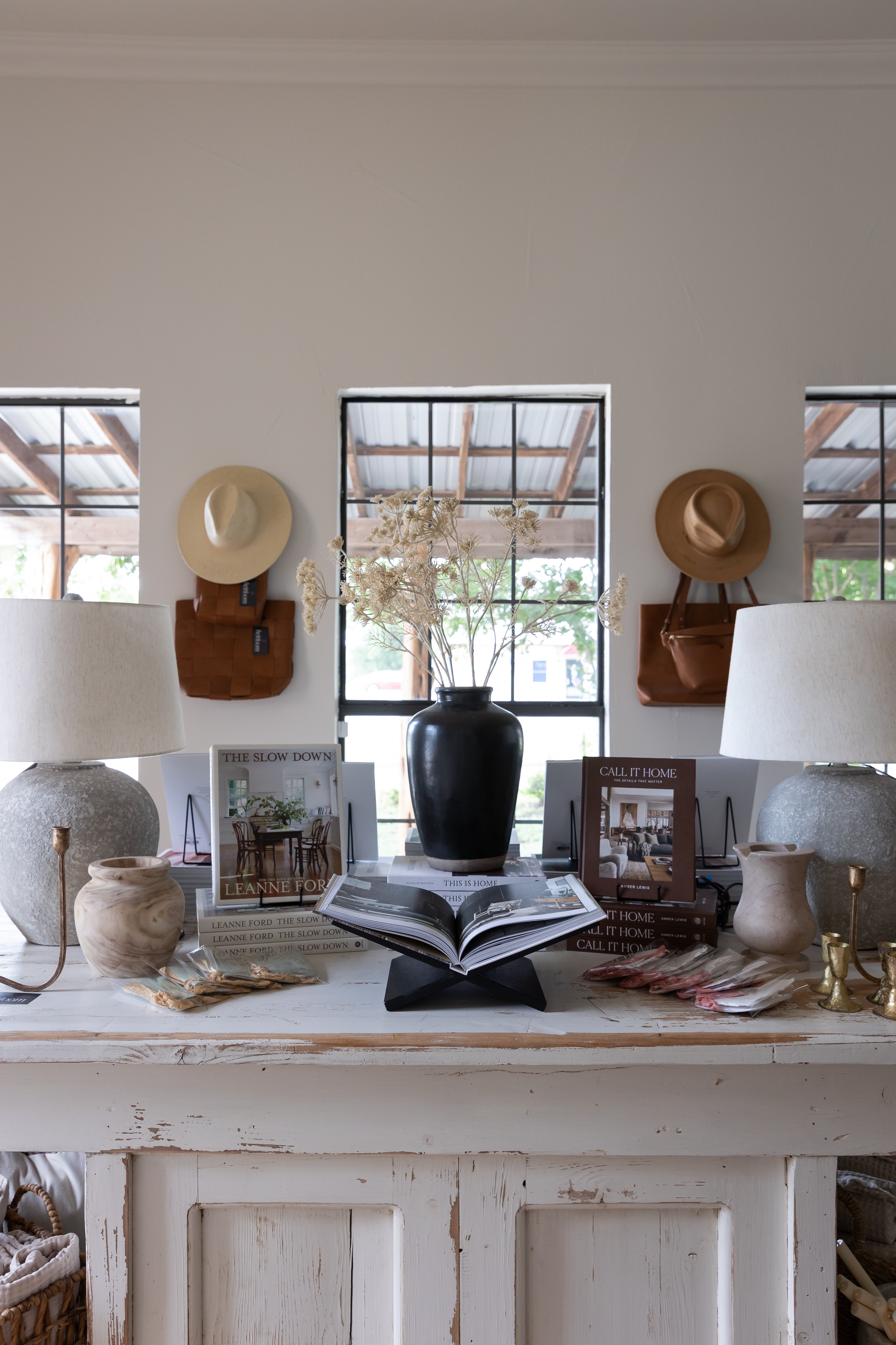 Antique Kitchen Island: Weathered White