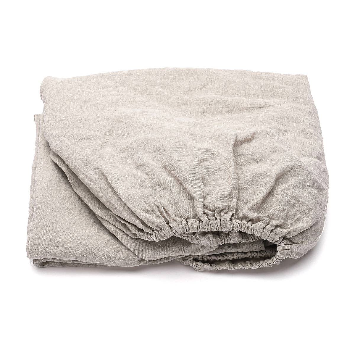 European Linen Fitted Sheet: Natural (King)