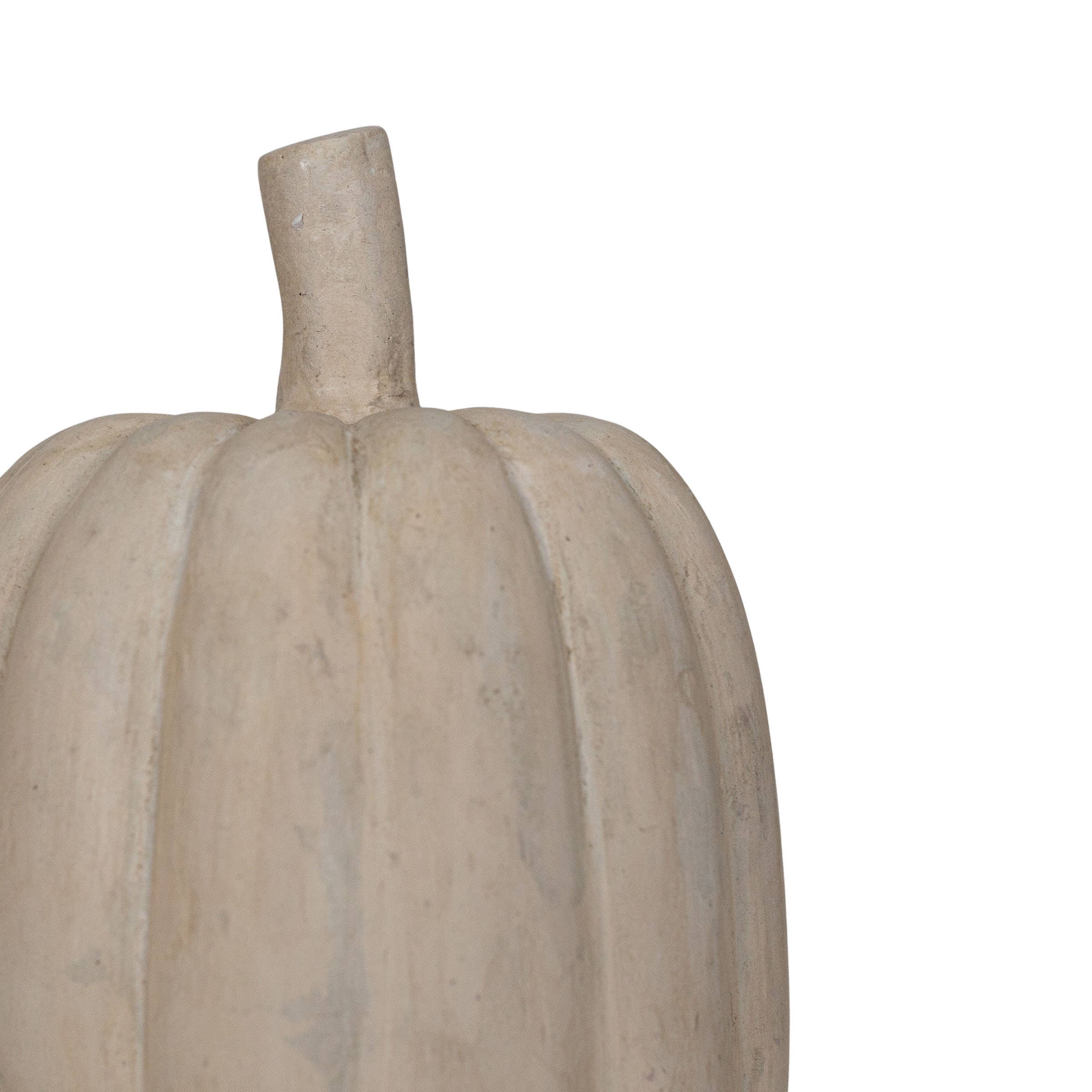 Cream Paper Mache Pumpkin
