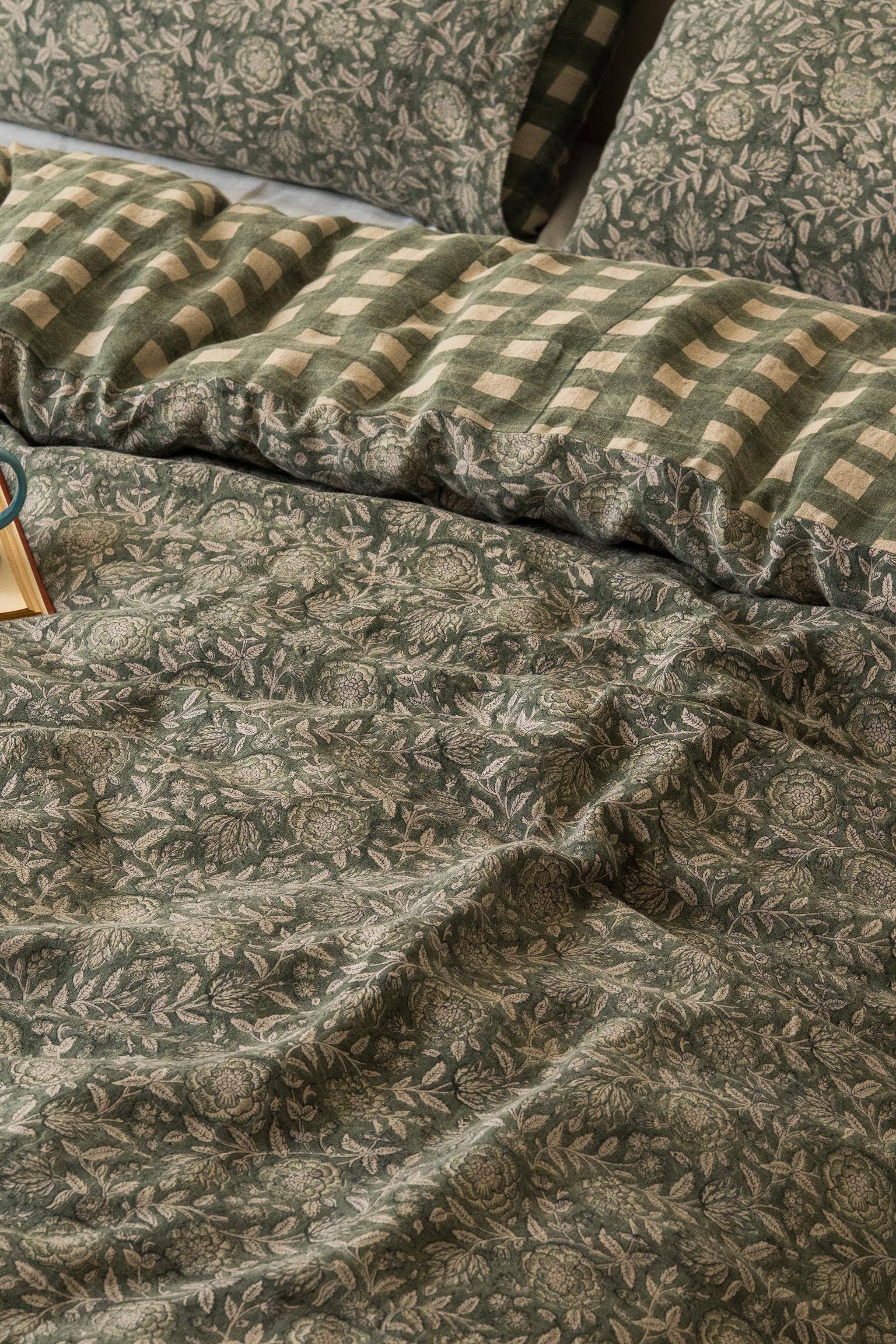 Sorrel Block Printed Linen Duvet Cover Set