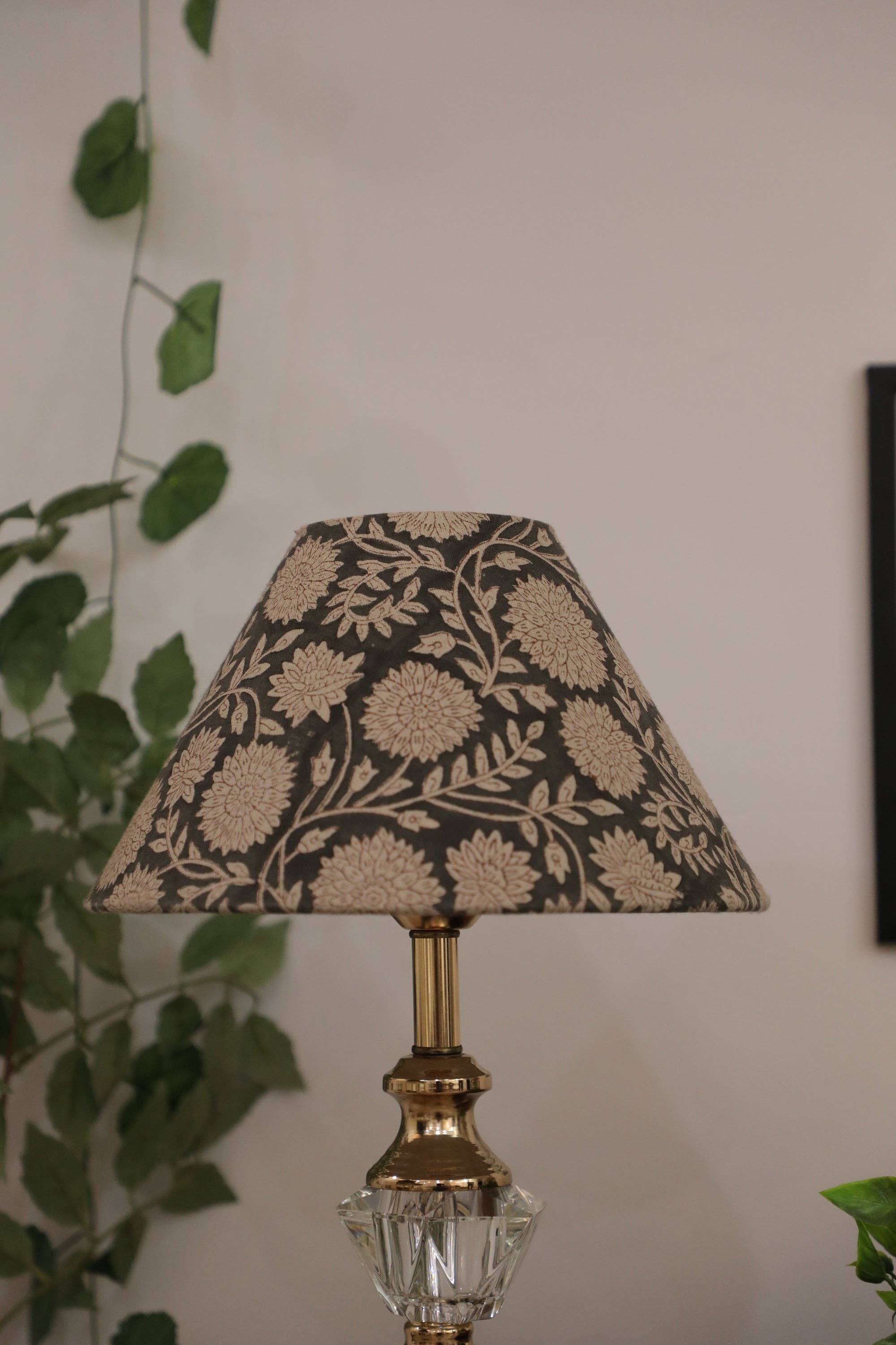 Block Print Lampshade: Blue