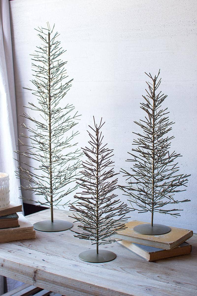 Antique Brass Wire Trees: Set of 3