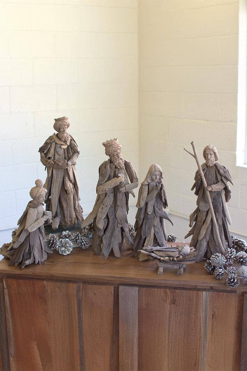 Driftwood Nativity: Set of 6