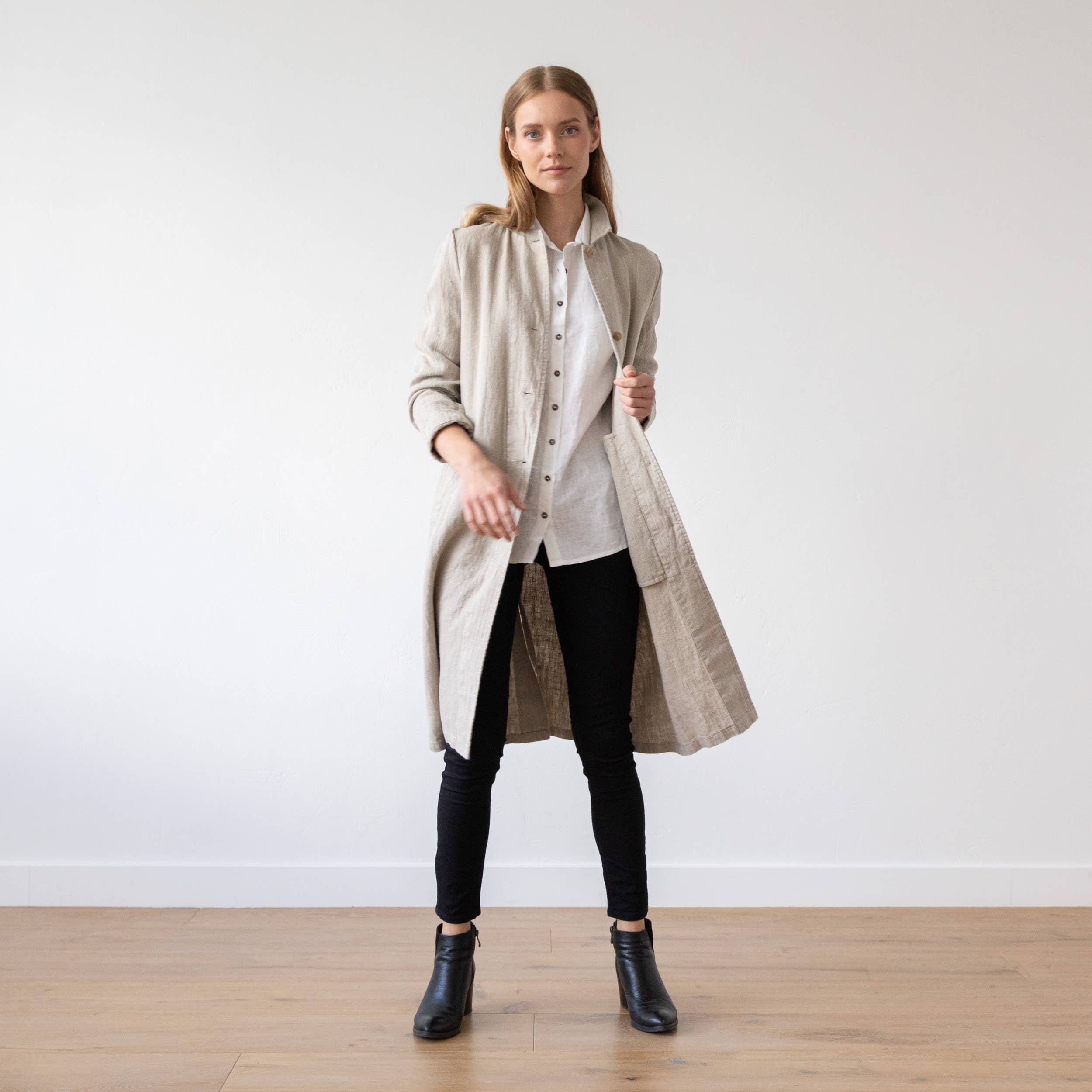 Long Natural Linen Jacket