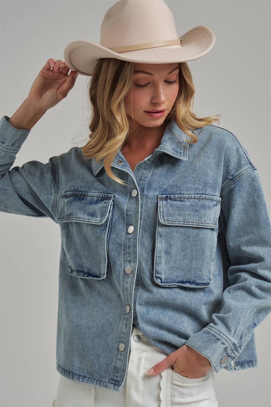 Washed Denim Shacket