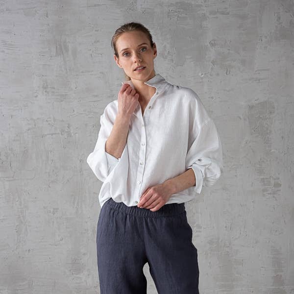 White Linen Oversized Shirt