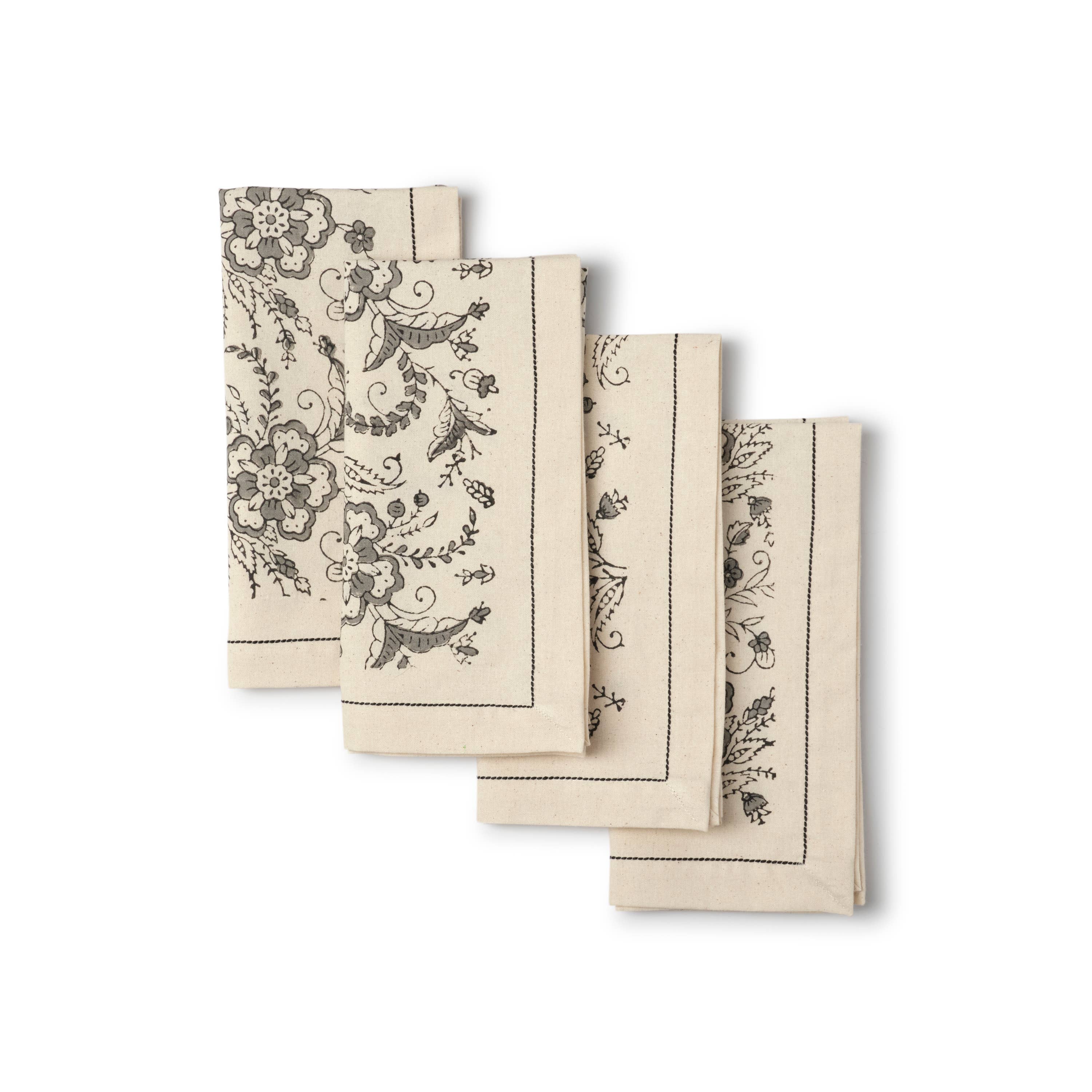 Ivy Slate Cotton Napkins: Set of 4
