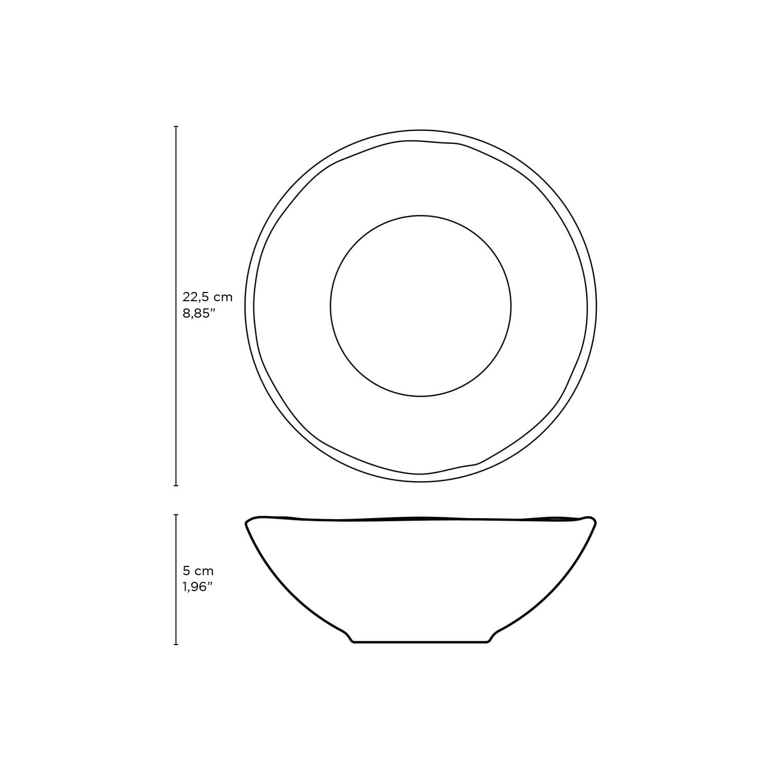 Linhas Stoneware Salad Bowl: White