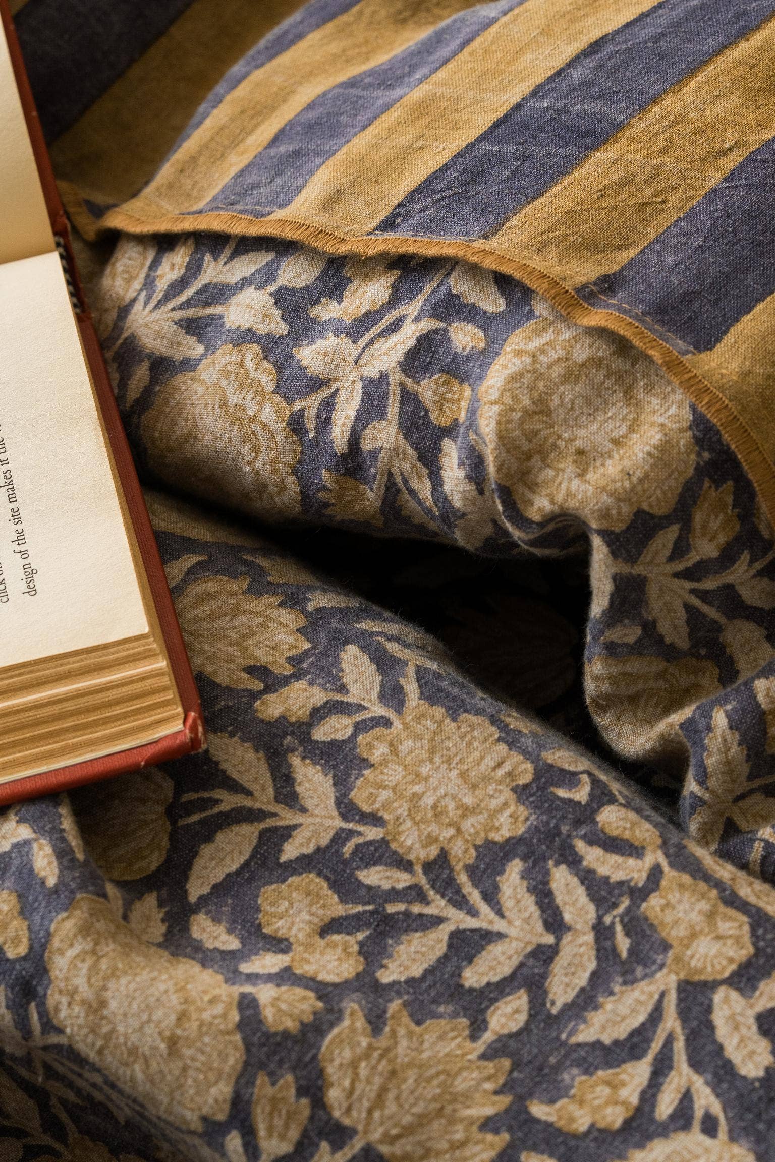 Evangeline Block Printed Linen Duvet Cover Set