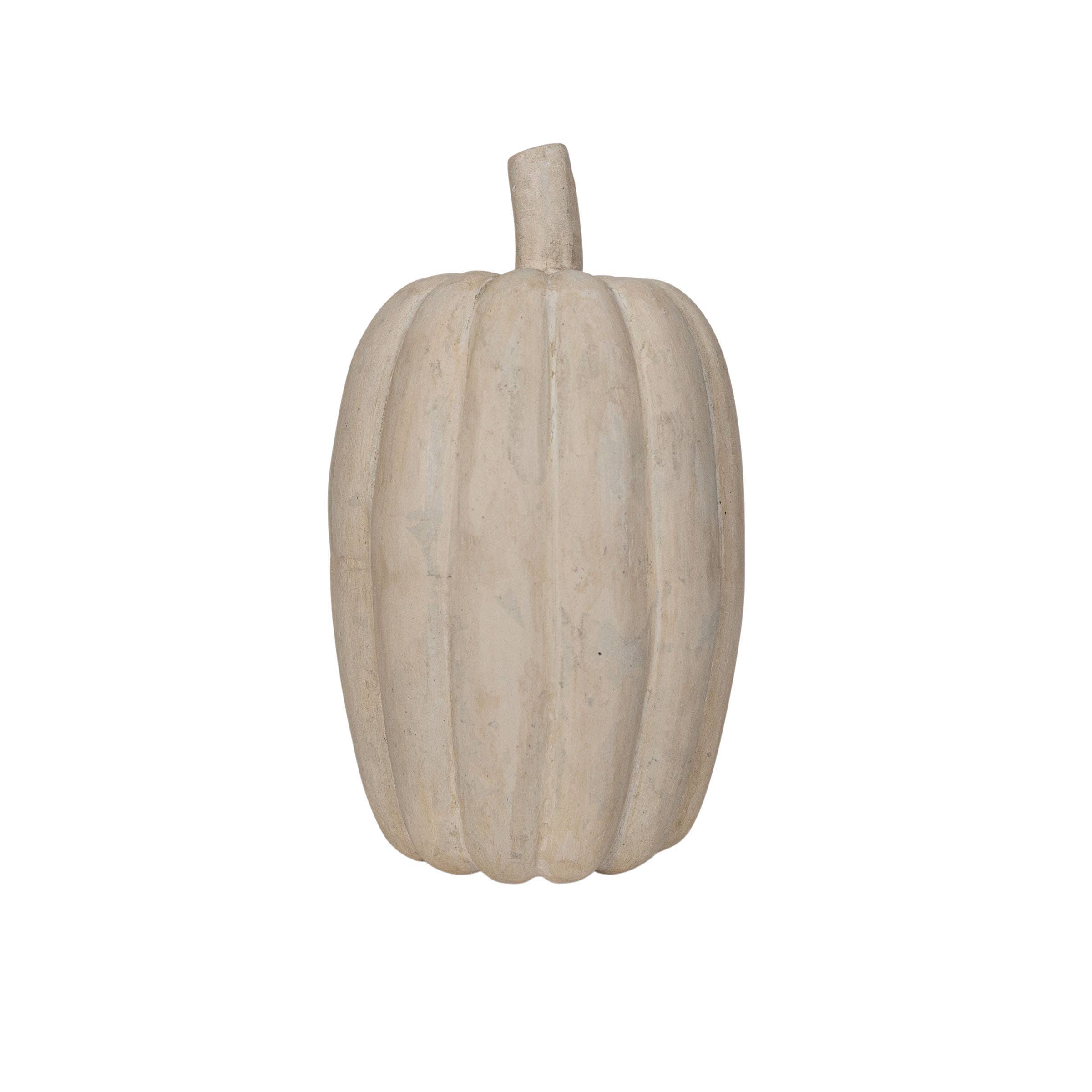 Cream Paper Mache Pumpkin