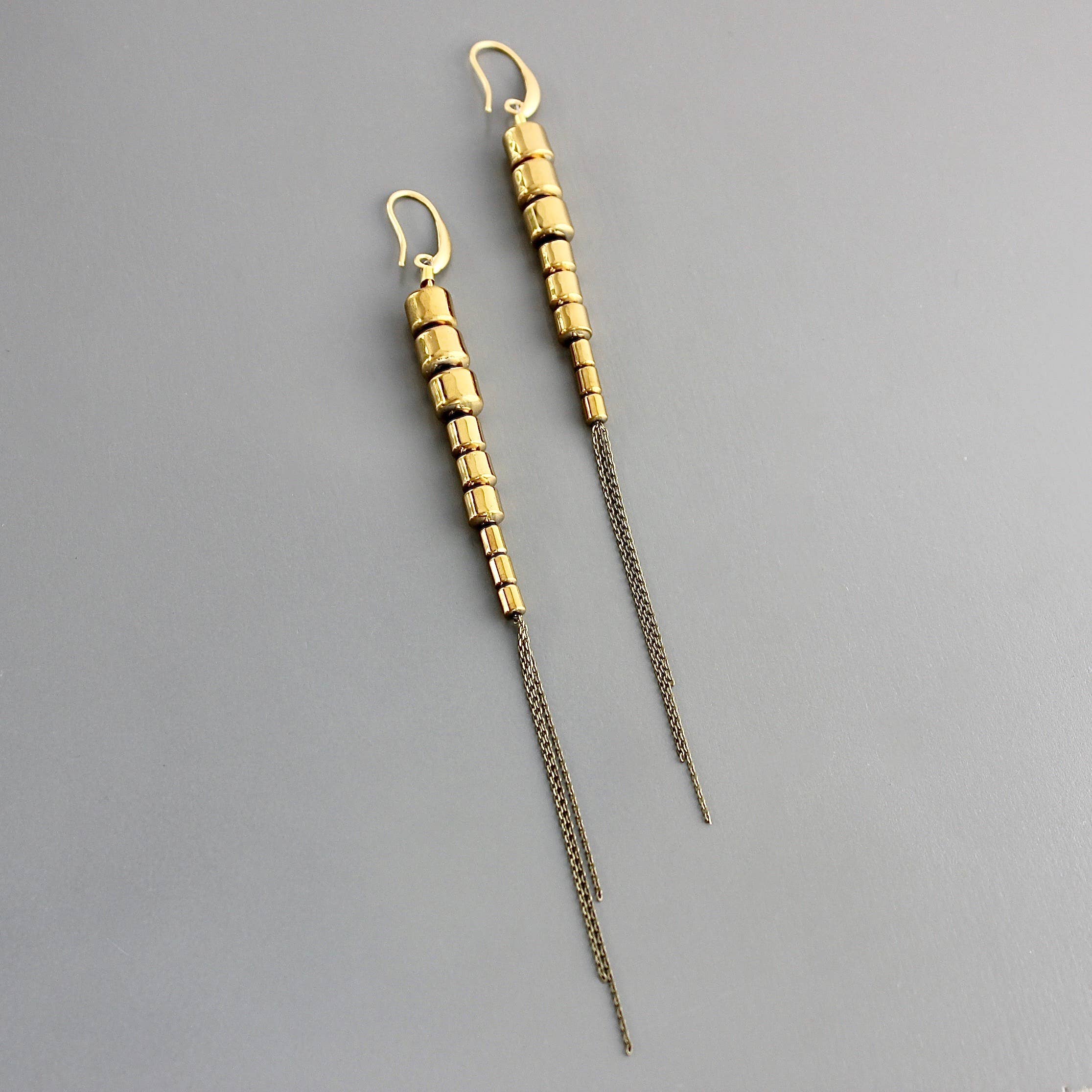 Gold Ox Chain Earrings