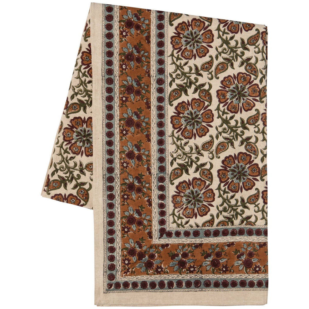 Elysian Block Print Tablecloth: 60 x 90 inch