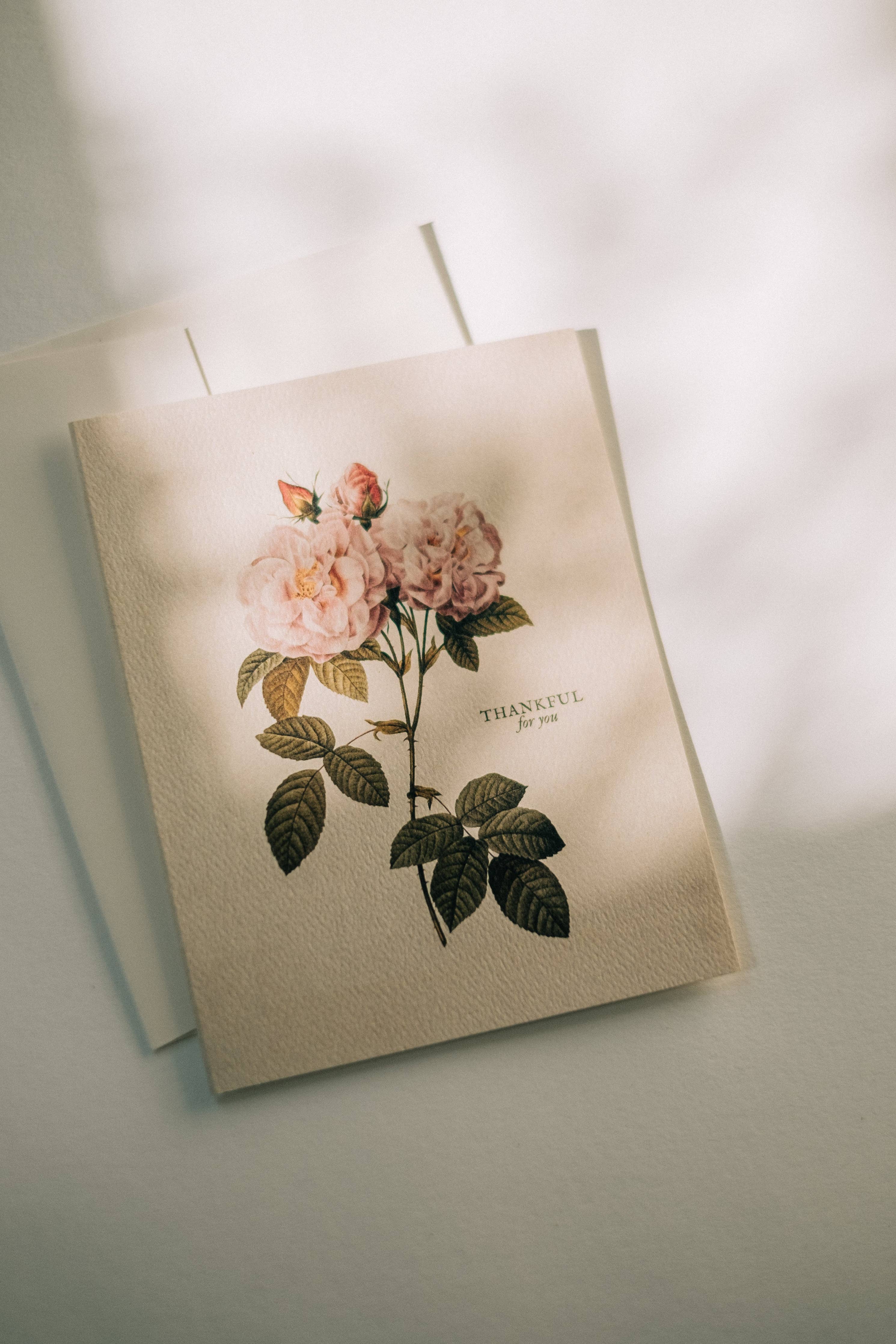 Thankful For You Floral Note Card: Set of 6