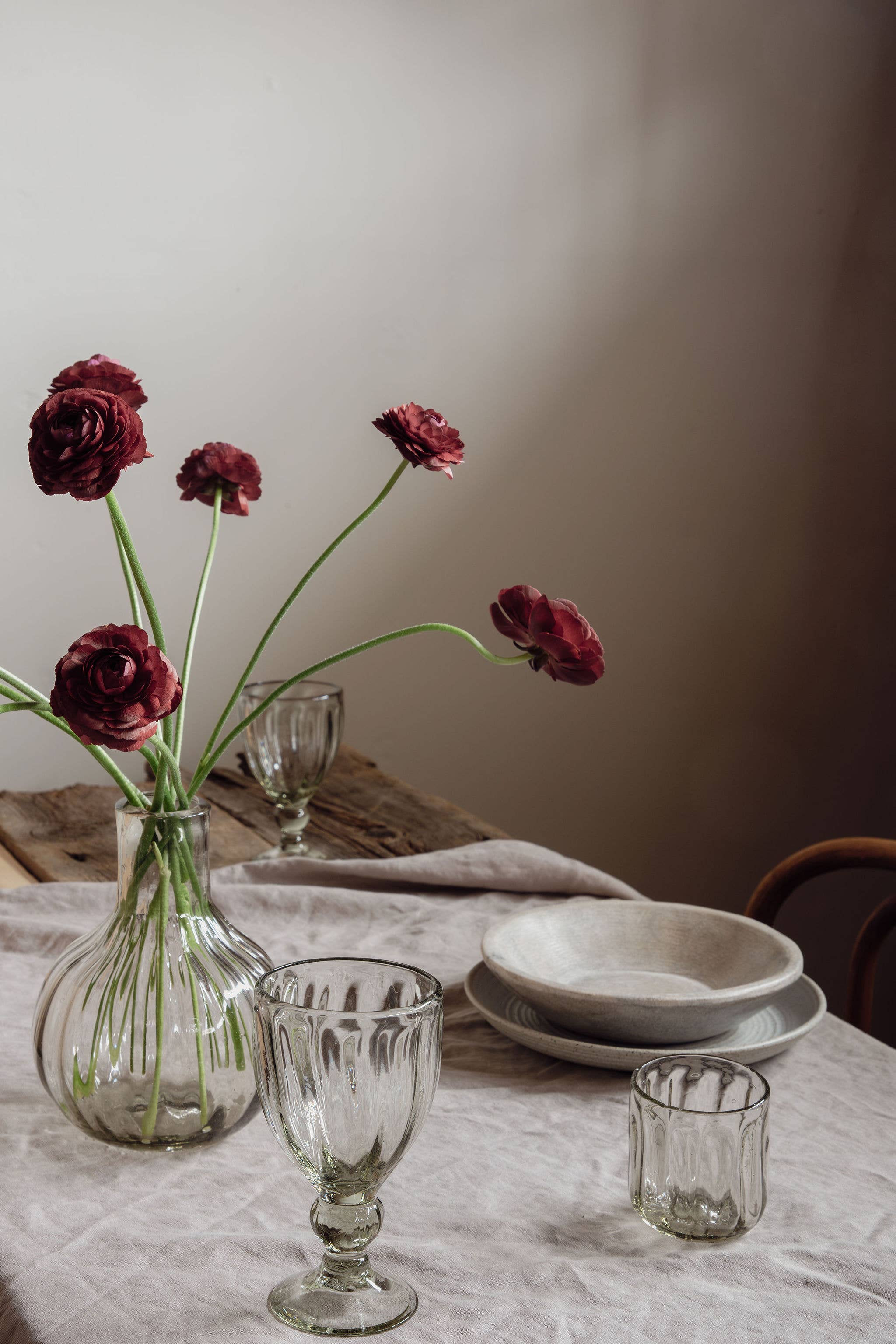 Handblown Fluted Wine Glass
