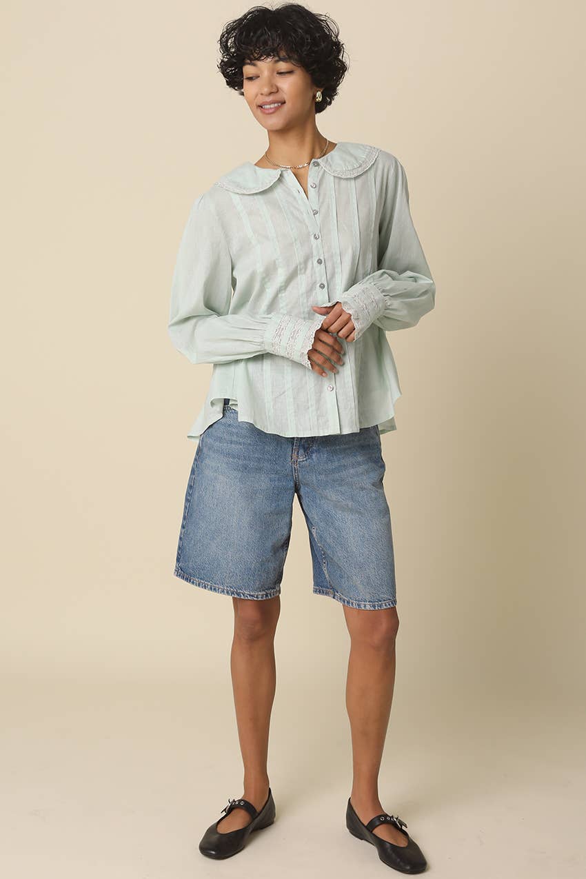 Arely Collar Pintuck Blouse