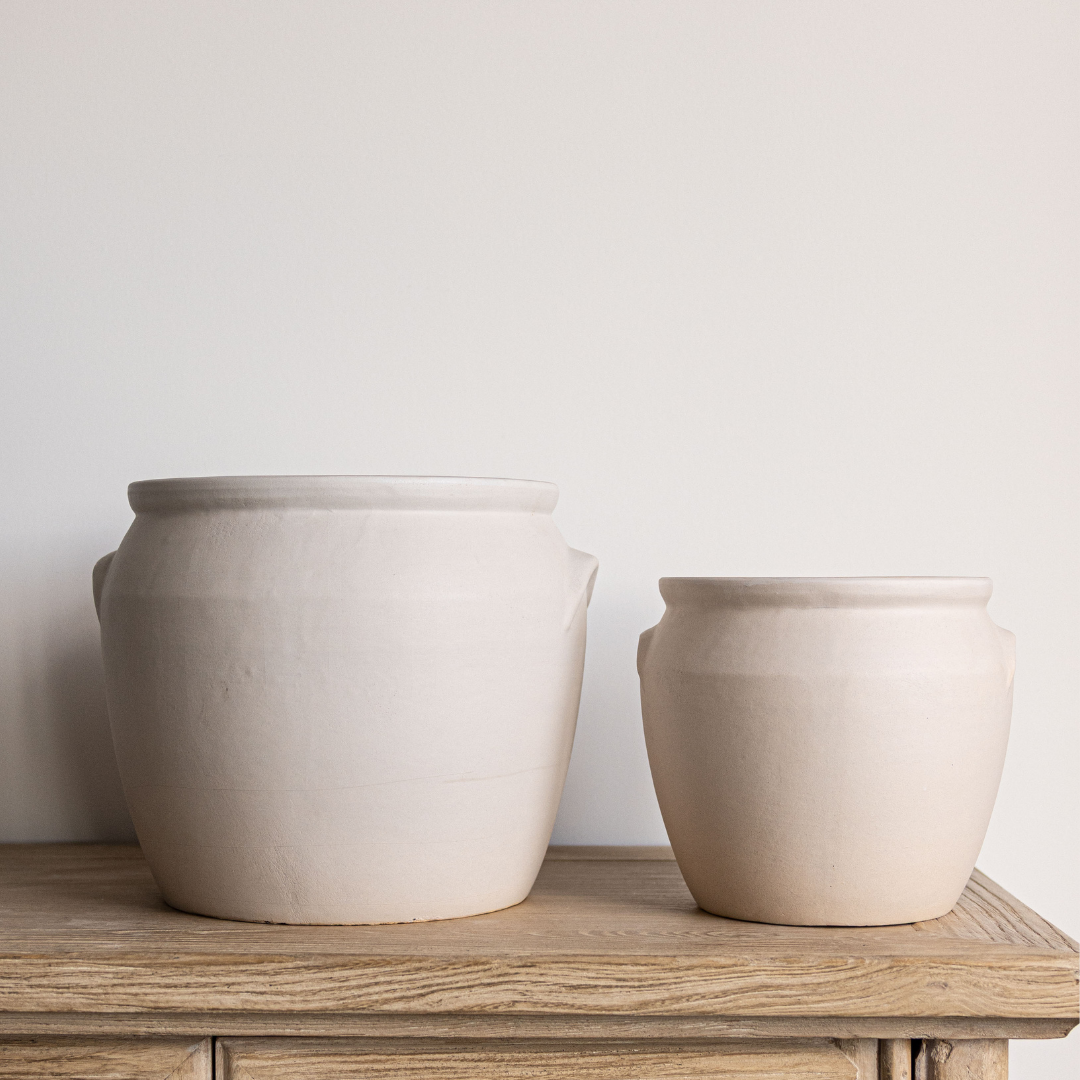 White Matte Confit Crock Pot: Small