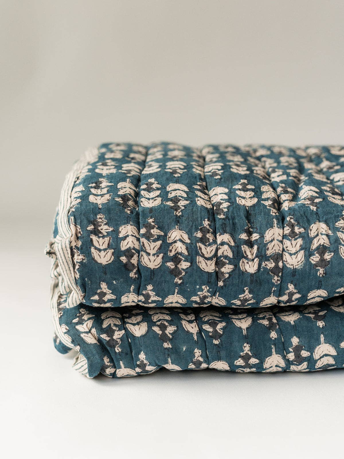 King Blossom Block Print Quilt: Stargazer