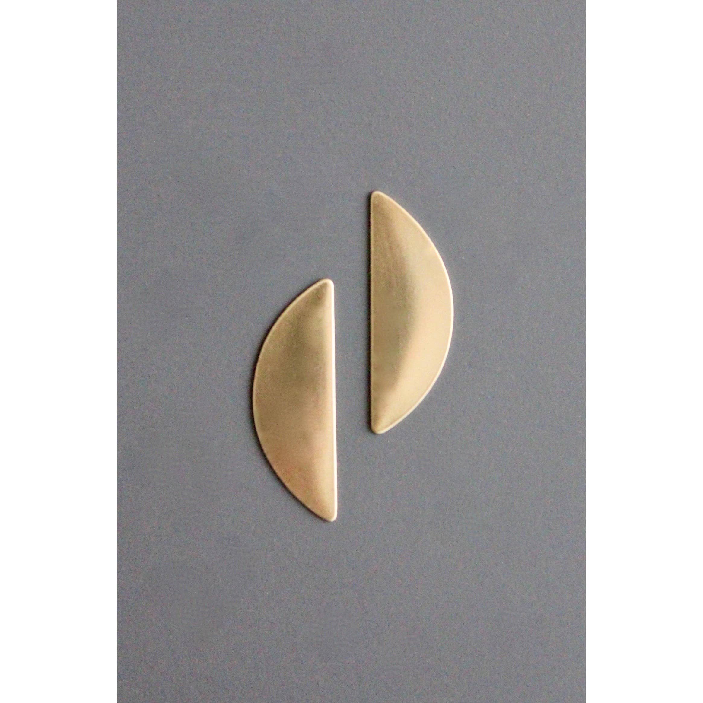 Half Moon Brass Earrings