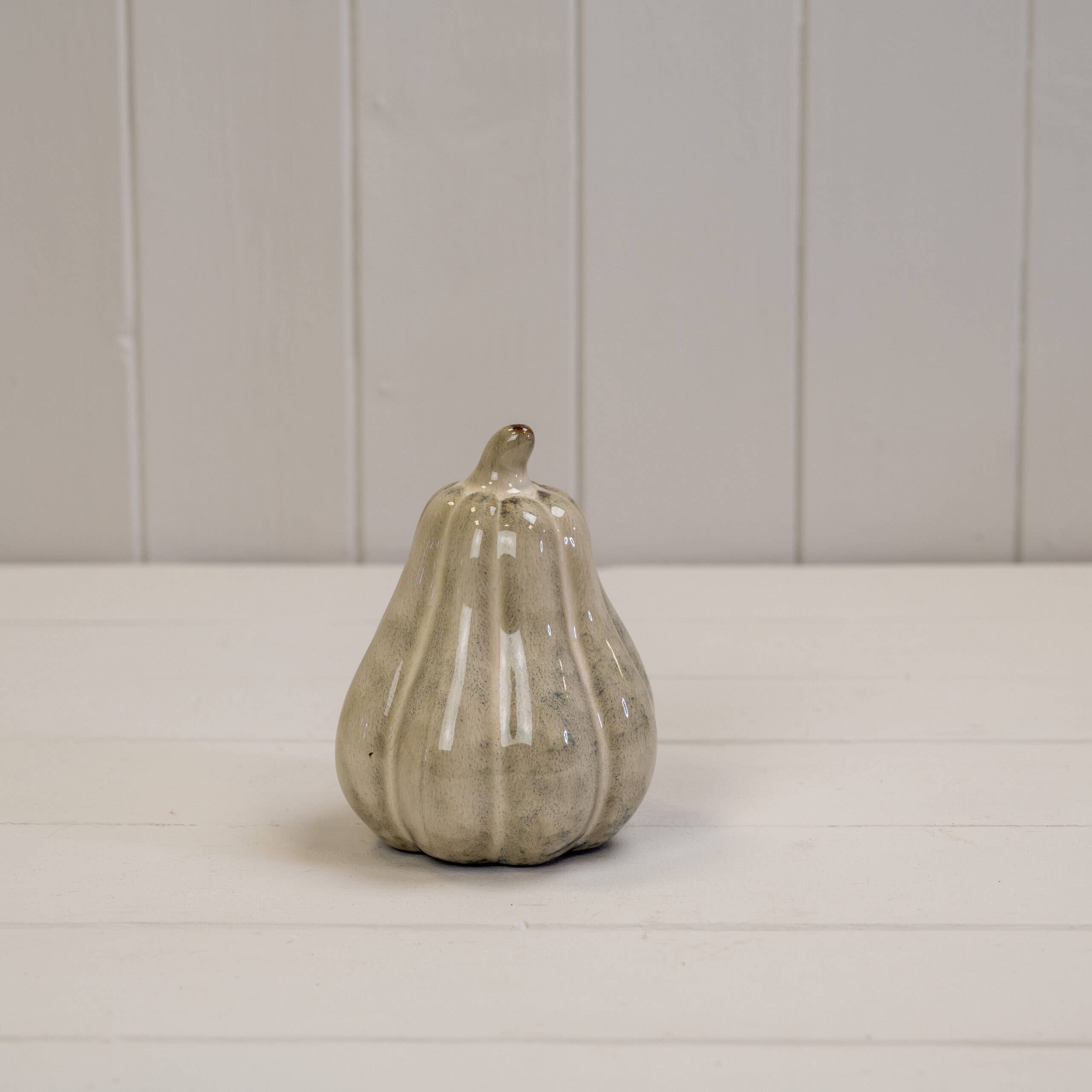 Beige Mottle Ceramic Tall Pumpkin