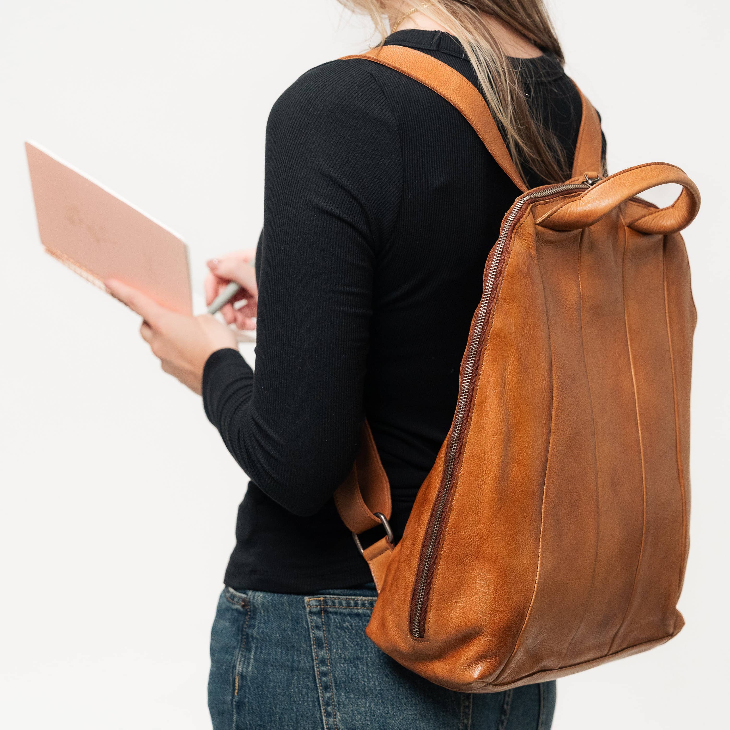 Full-Grain Leather Backpack