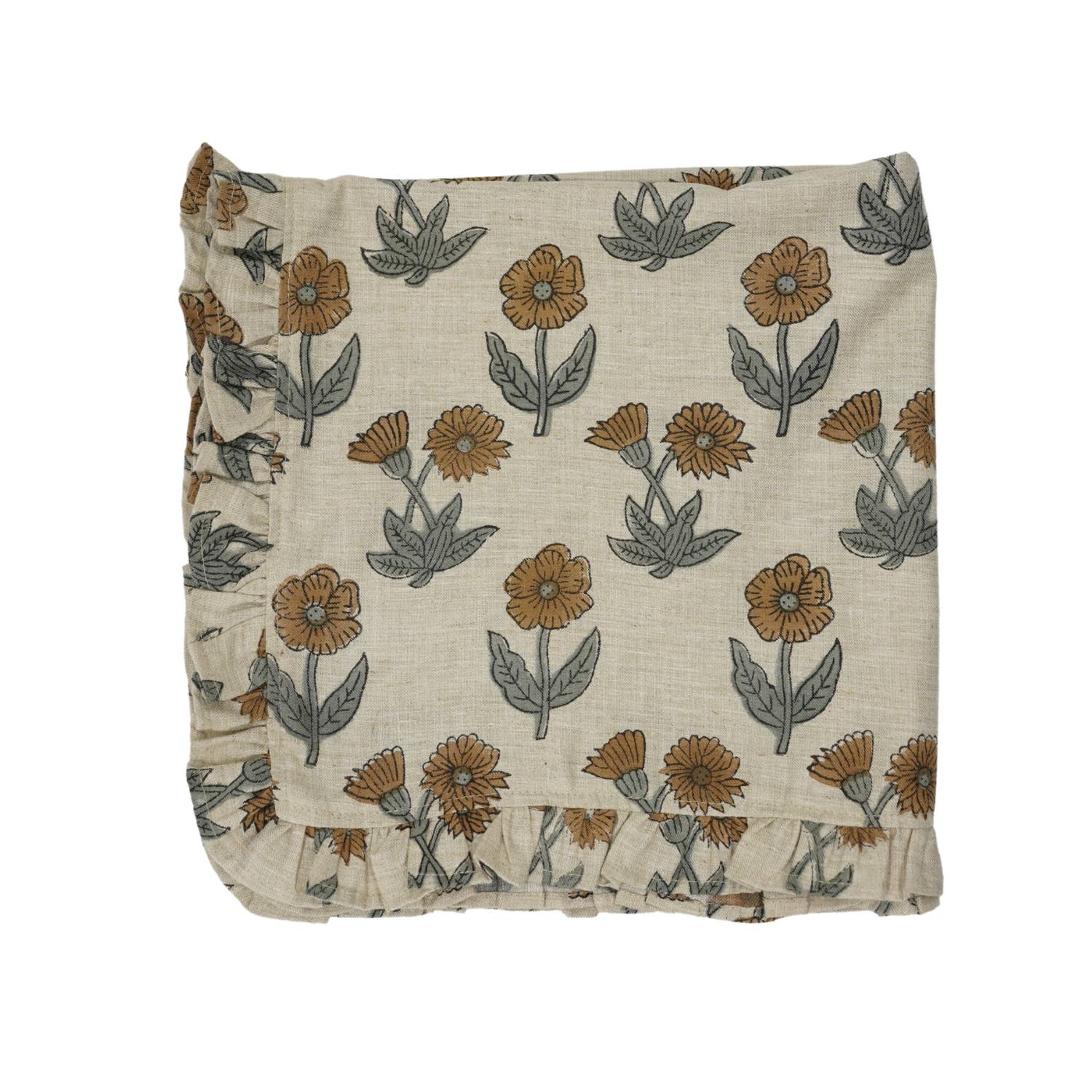 Block Printed Napkins: Beige / Set of 4