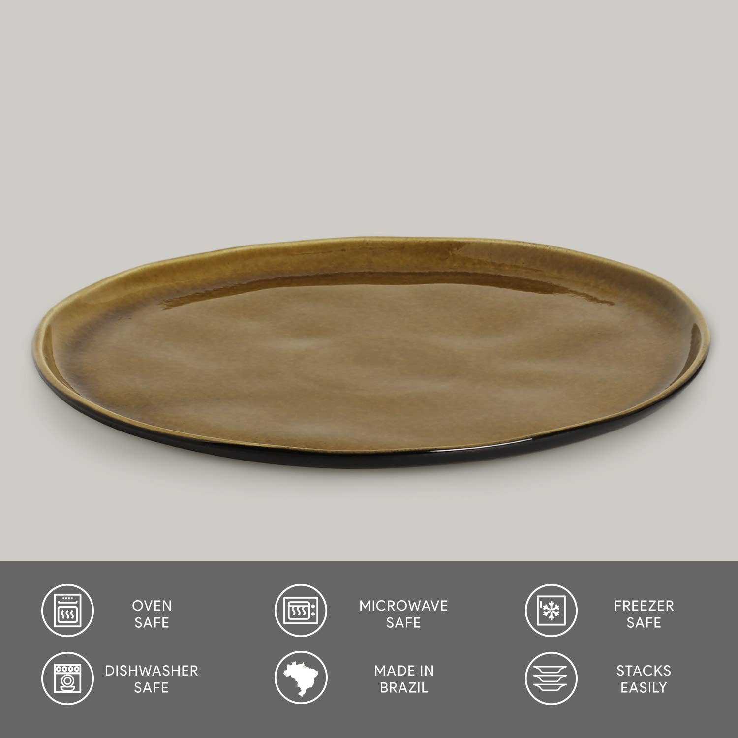 Stoneware Dinner Plate: Amber
