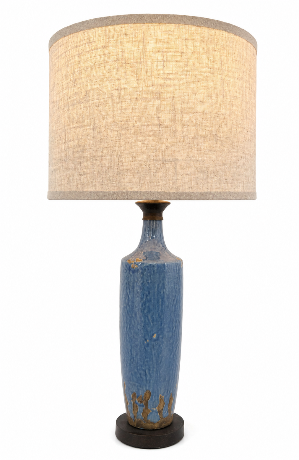 Blue Glazed Ceramic Table Lamp