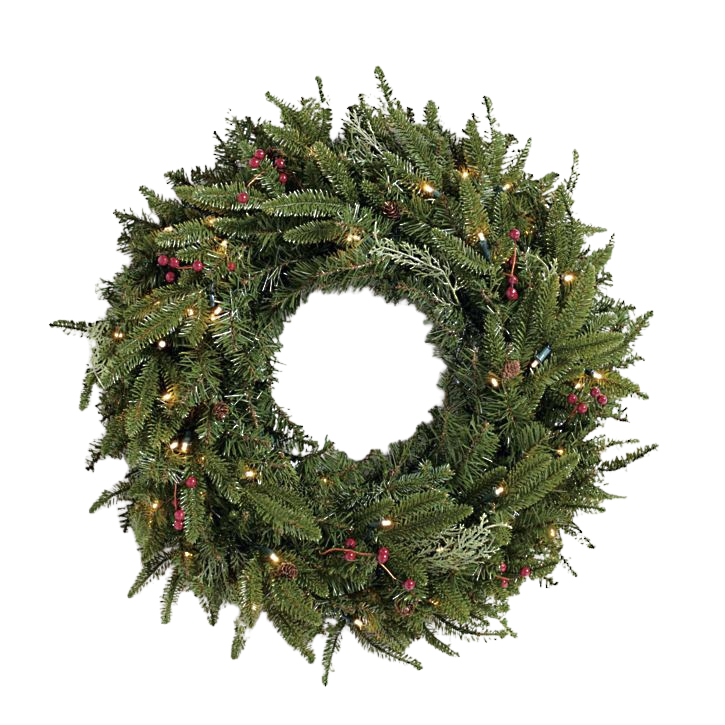 28" Christmas Cordless Wreath
