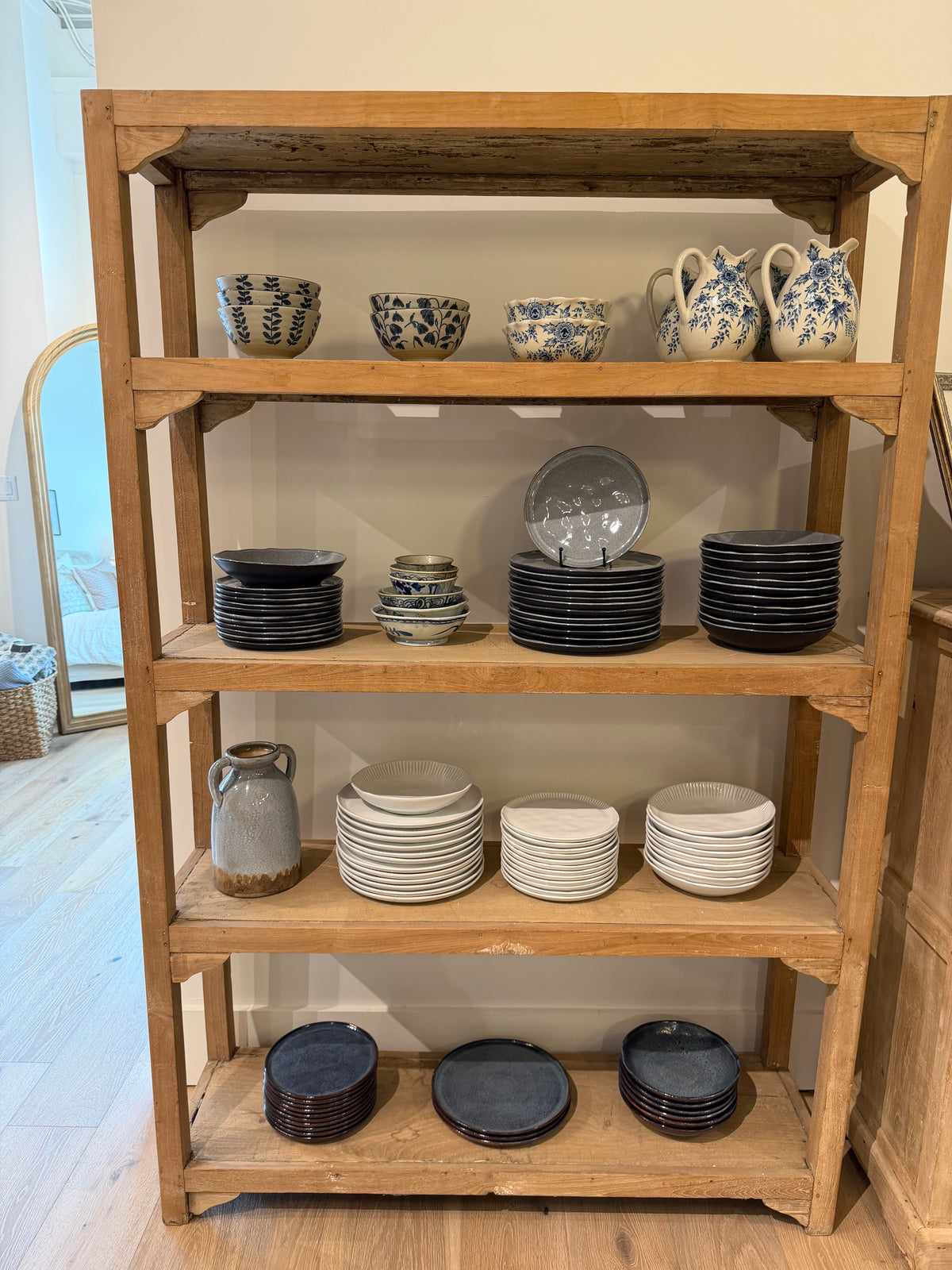 Antique Wooden Display Shelves
