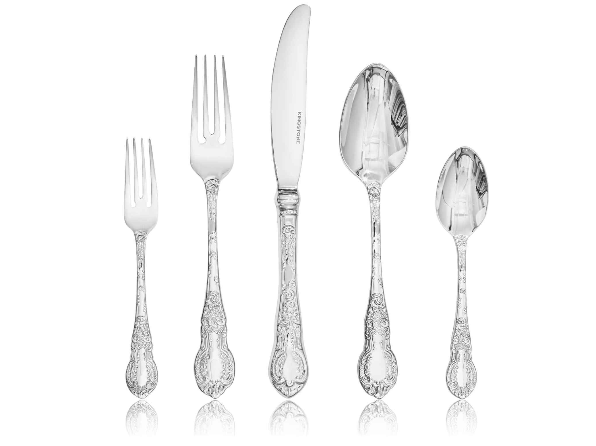 Vintage Carved Silverware: 5 Piece