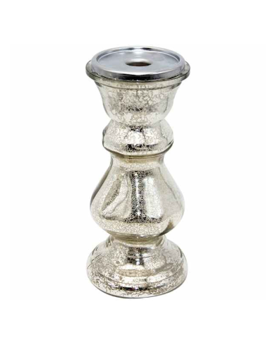 Mercury Glass Pillar Candle Holder