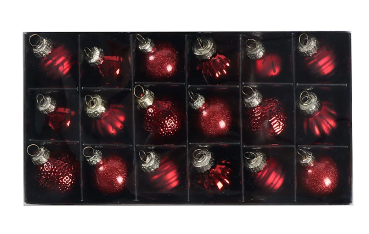 Red Mercury Glass Ornaments: Tiny