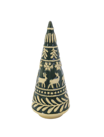 9" Ceramic Christmas Tree: Green